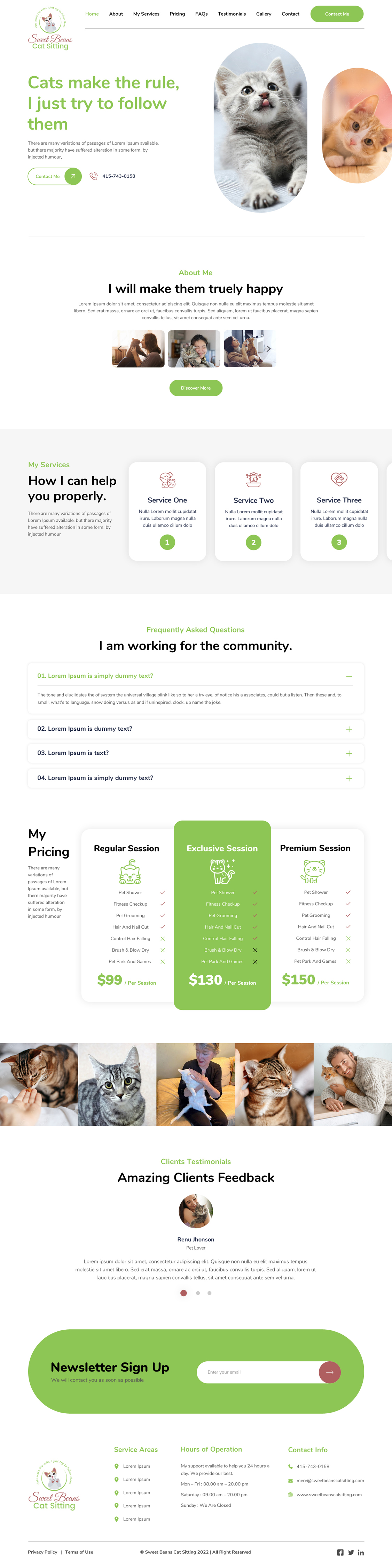 Diseño Web por Sujit Banerjee para SweetBeansCatSitting | Diseño #28999976