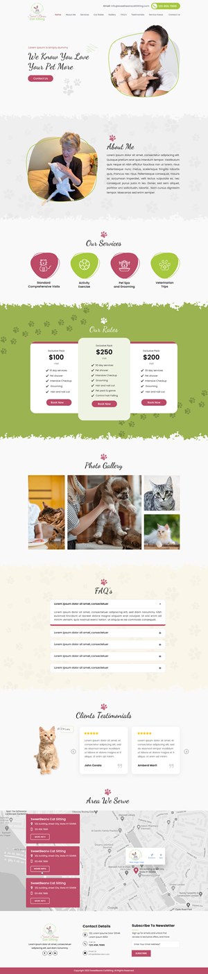Cat sitting business Web Design Project *** | Diseño Web por Sbss