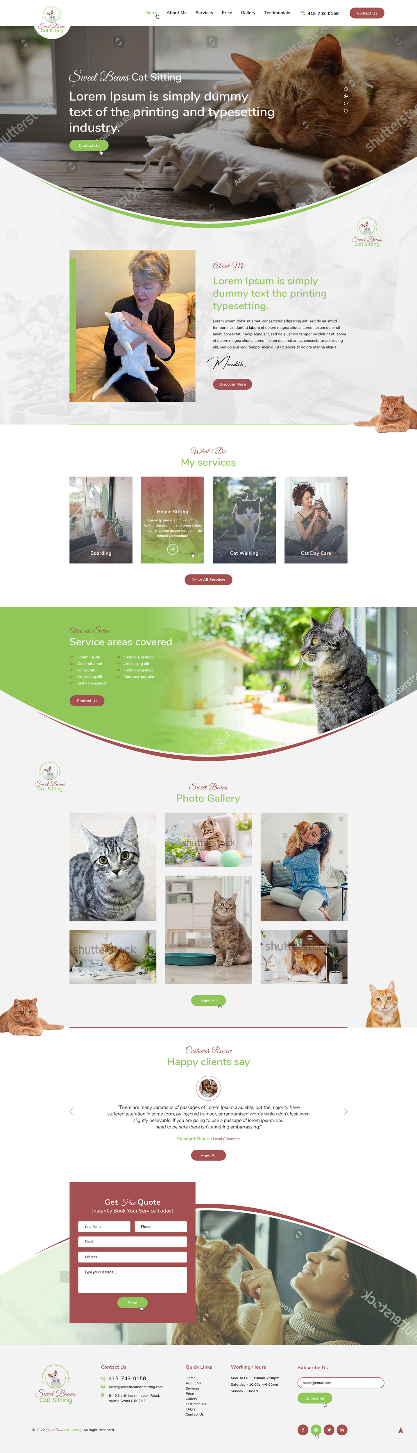 Web Design by Ved Web Services for SweetBeansCatSitting | Design #28989079