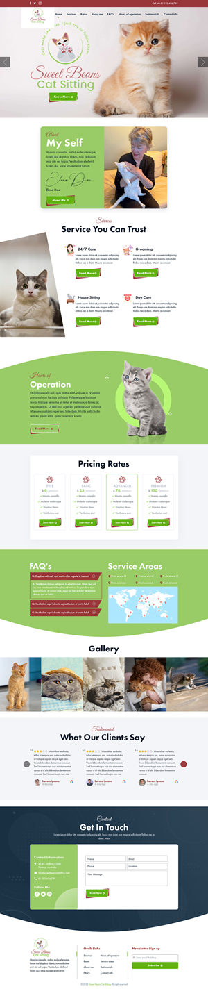 Web Design by sai.designer87 for SweetBeansCatSitting | Design: #28992468