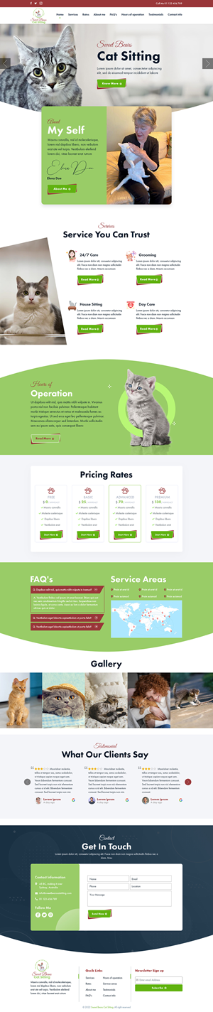 Web Design by sai.designer87 for SweetBeansCatSitting | Design: #28992469