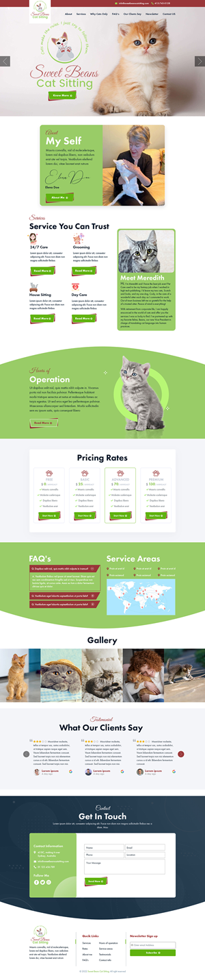 Web Design by sai.designer87 for SweetBeansCatSitting | Design #29001542