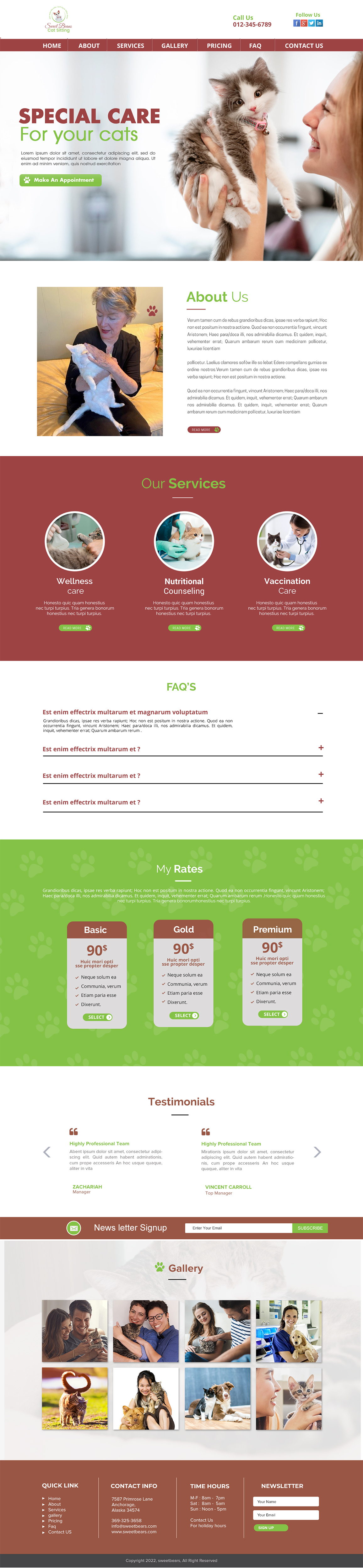 Diseño Web por chandrayaan.creative para SweetBeansCatSitting | Diseño #28992837
