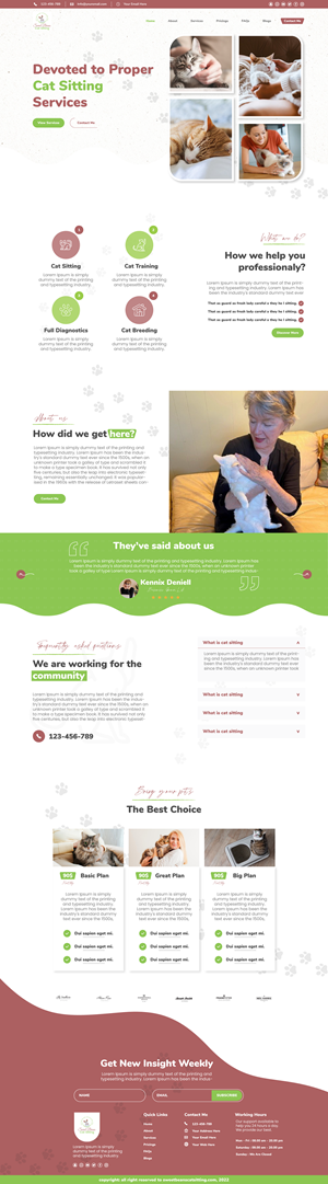 Web Design by 3Guys for SweetBeansCatSitting | Design: #28994703