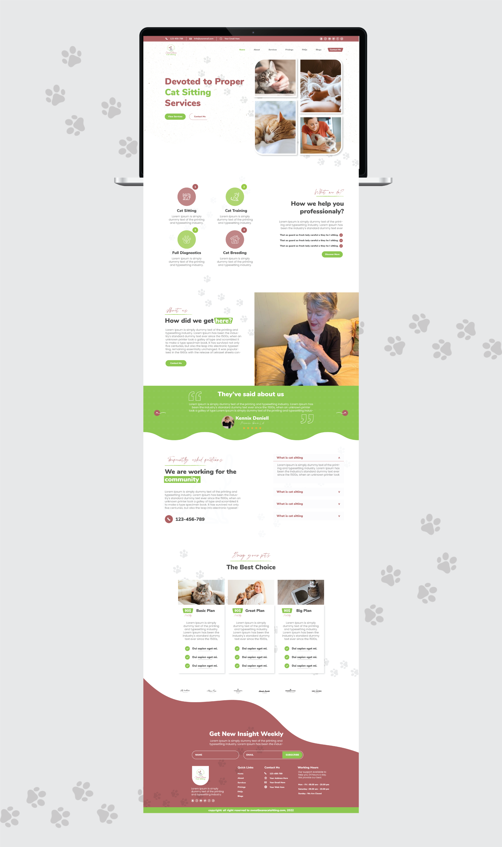 Web Design by 3Guys for SweetBeansCatSitting | Design #28994705
