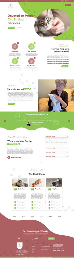 Web Design by 3Guys for SweetBeansCatSitting | Design: #28994708
