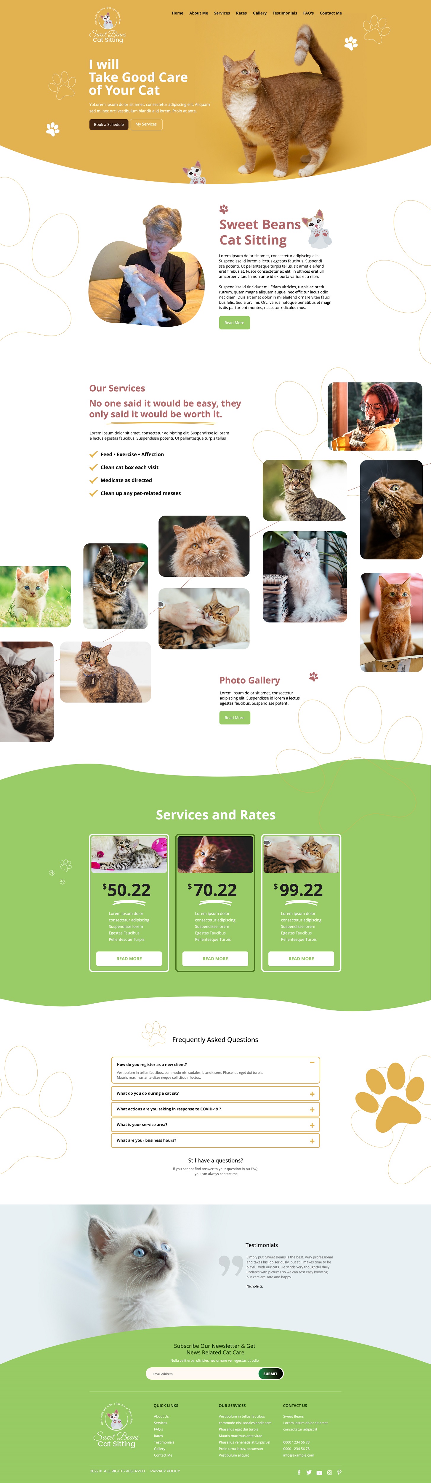 Web Design by 3Guys for SweetBeansCatSitting | Design #28994710