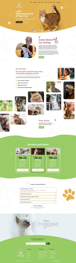 Web Design by 3Guys for SweetBeansCatSitting | Design: #28994710