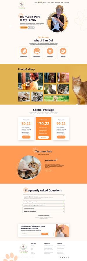 Web Design by 3Guys for SweetBeansCatSitting | Design: #28994711