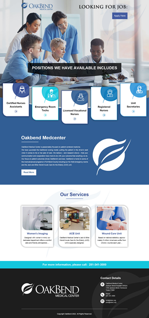 Landing Page Design by MAZY for OakBend Medical Center | Design: #28989487