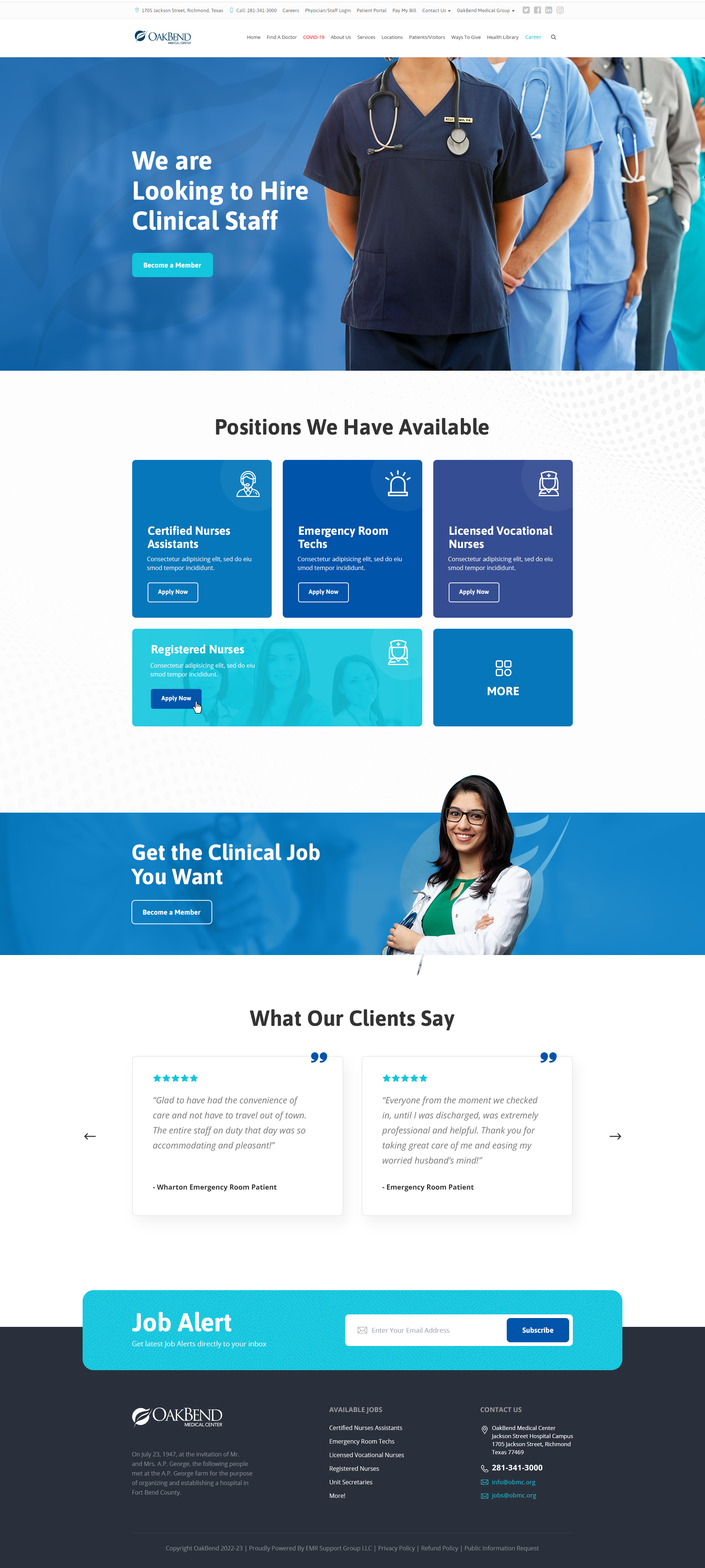 Landing Page Design by Bhavik P. for OakBend Medical Center | Design #28987073
