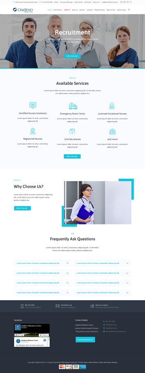 Website Landing Page for Medical Recruitment