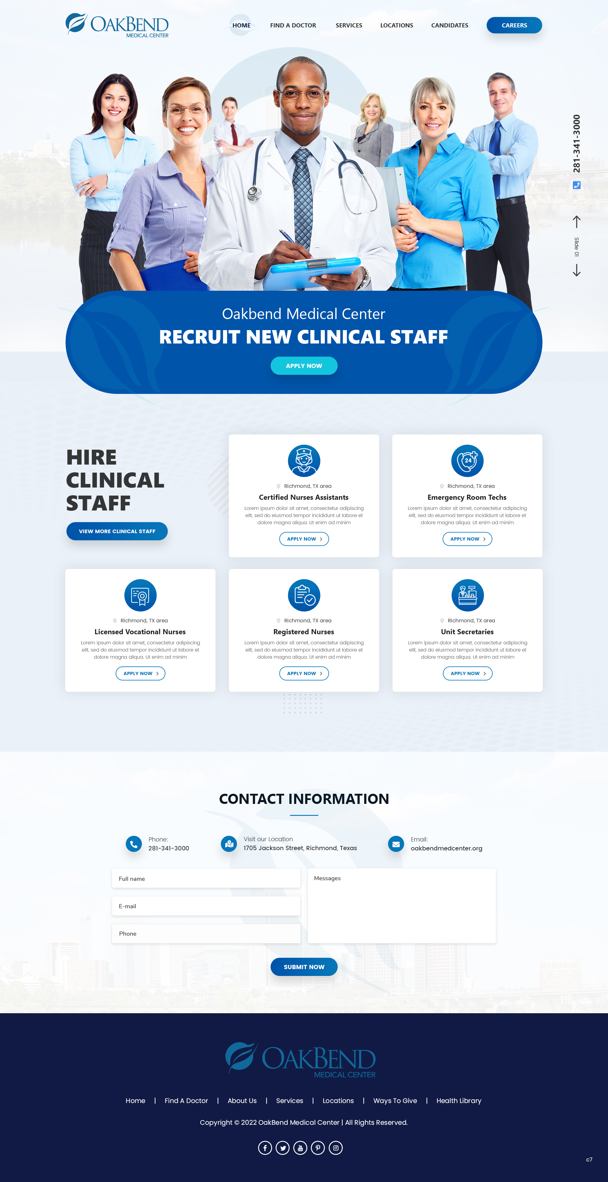 Landing Page Design by pb for OakBend Medical Center | Design #28989565