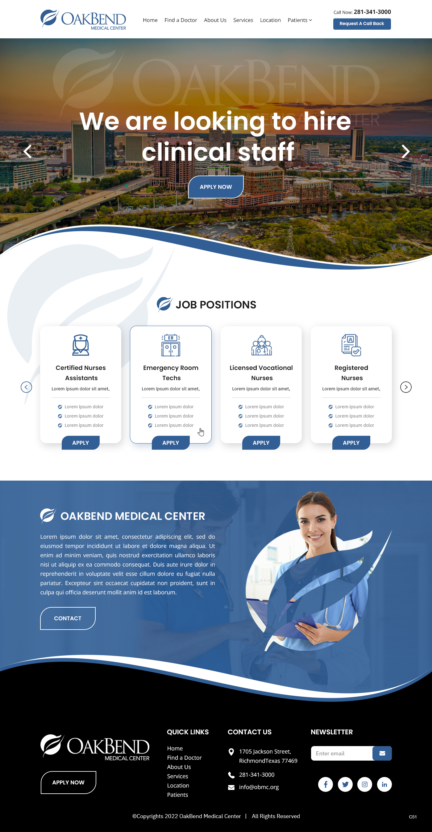 Landing Page Design by pb for OakBend Medical Center | Design #28989582