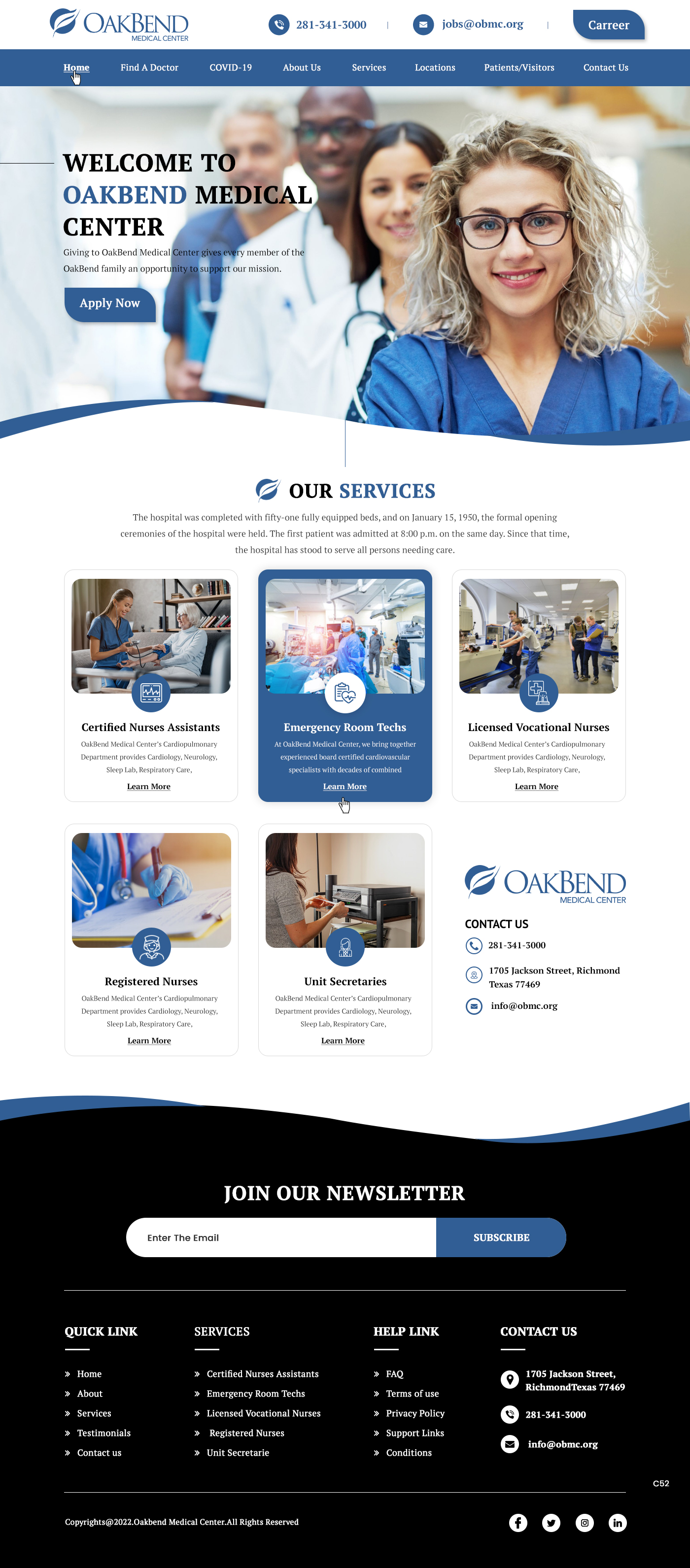 Landing Page Design by pb for OakBend Medical Center | Design #28989583