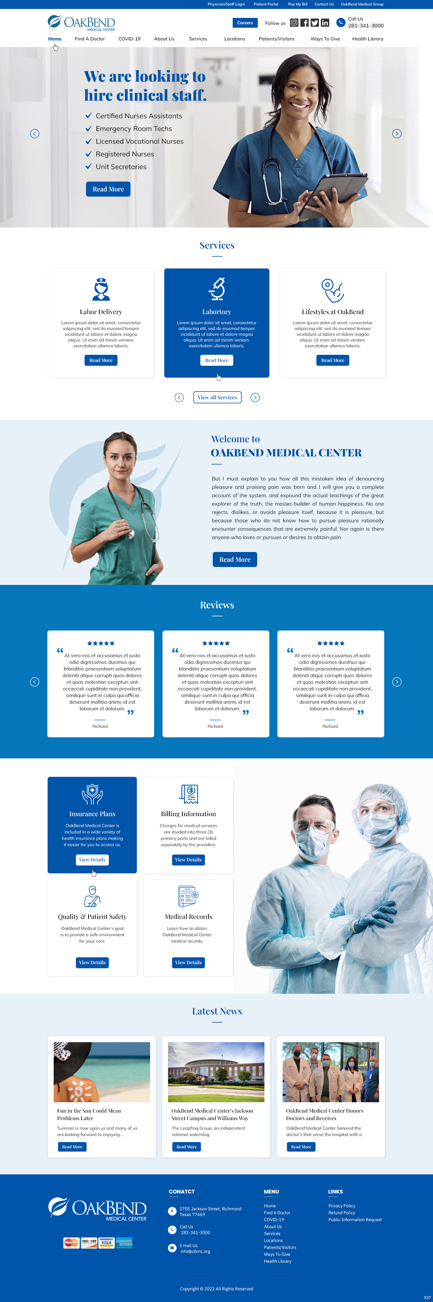 Landing Page Design by pb for OakBend Medical Center | Design #28989584