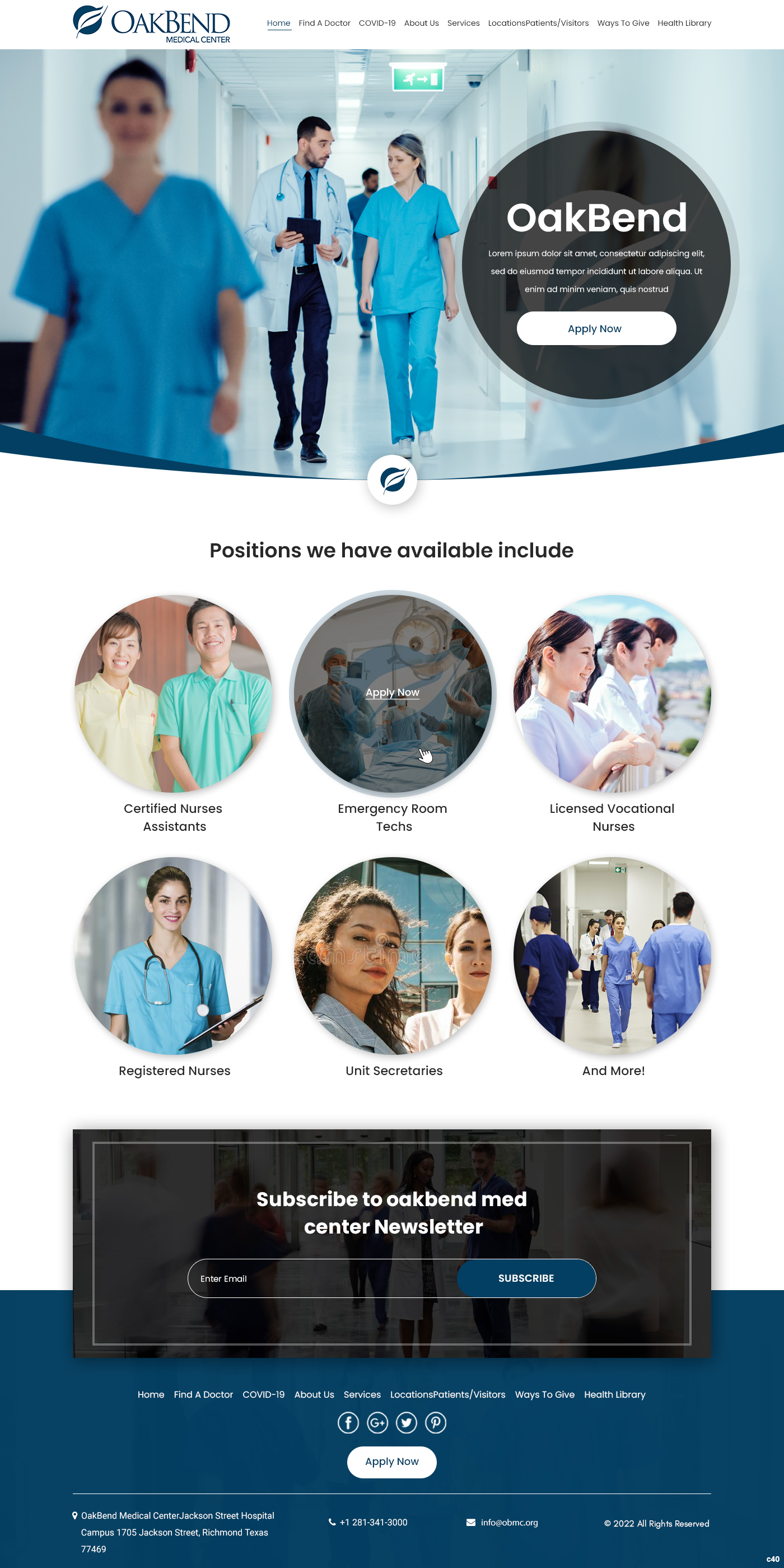 Landing Page Design by pb for OakBend Medical Center | Design #28994216