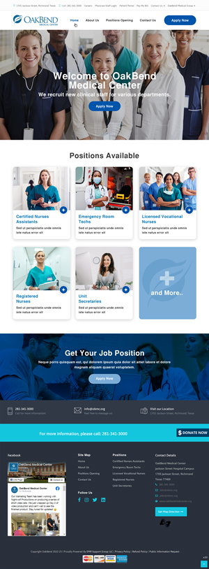 Landing Page-Design von pb für OakBend Medical Center | Design #28994261