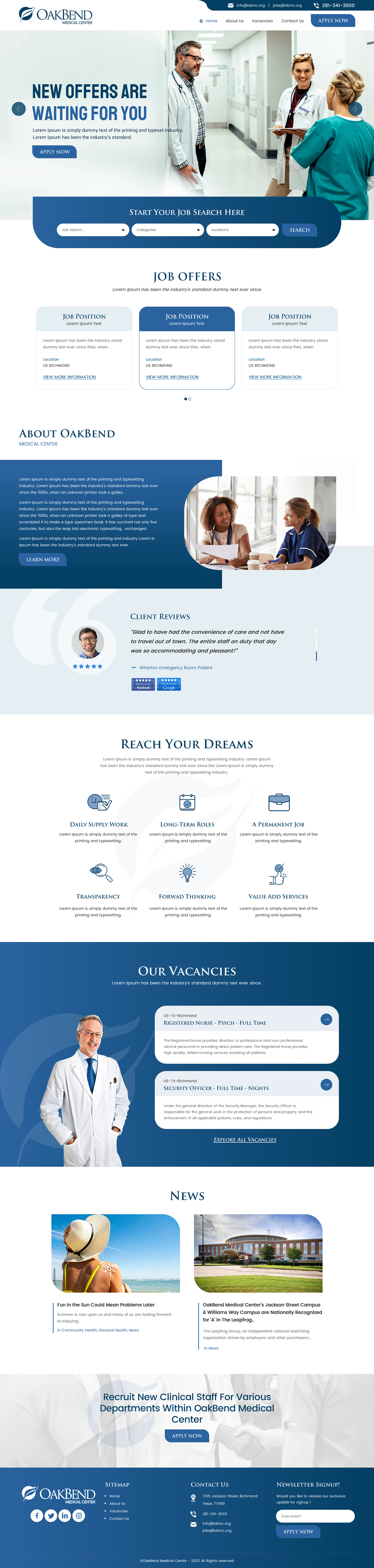 Design de Page d'Accueil par rightway pour OakBend Medical Center | Design #29002037