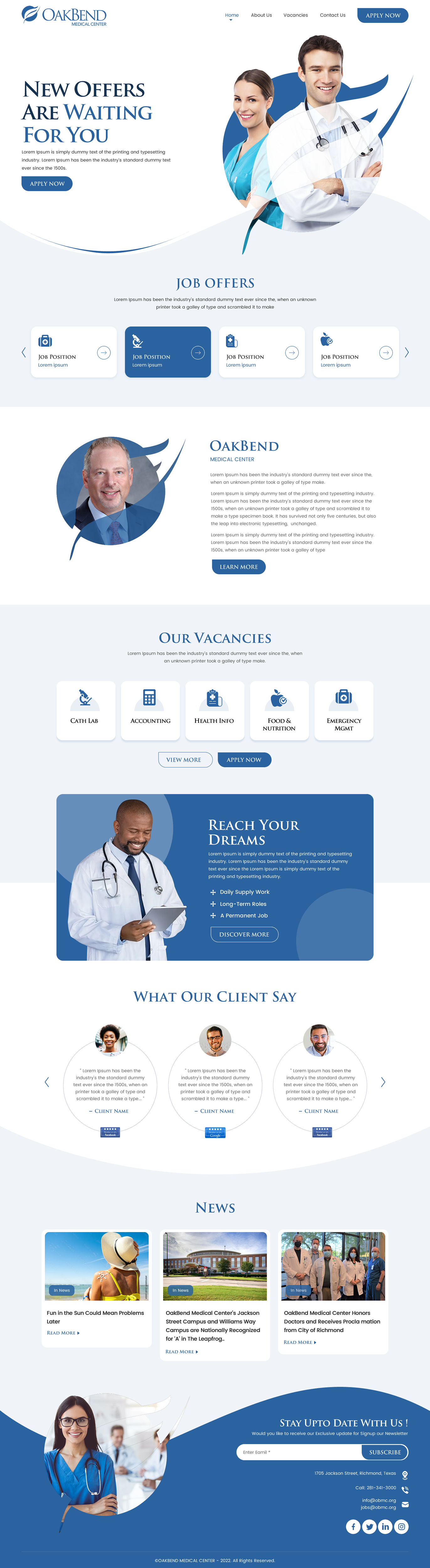 Landing Page Design by rightway for OakBend Medical Center | Design #29002038
