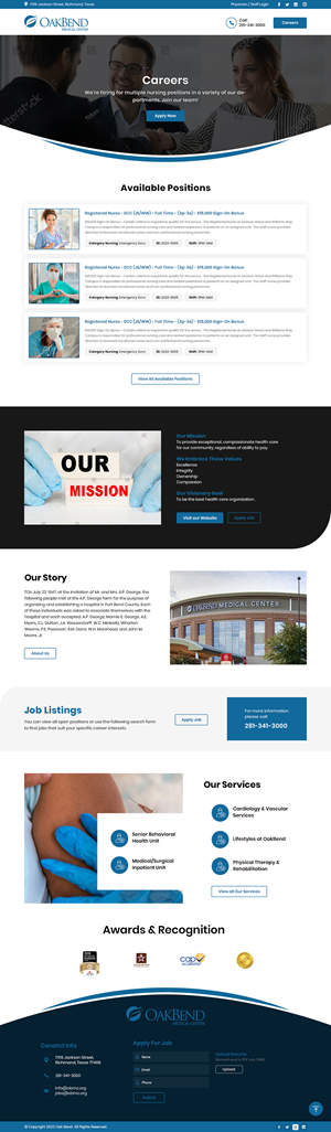 Landing Page Design by Ved Web Services for OakBend Medical Center | Design: #29003003