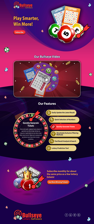 Bullseye Lottery Landing Page - | Landing Page Design by MAZY