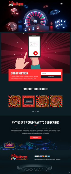 Landing Page Design by pb for Bullseye Lottery | Design: #28994165