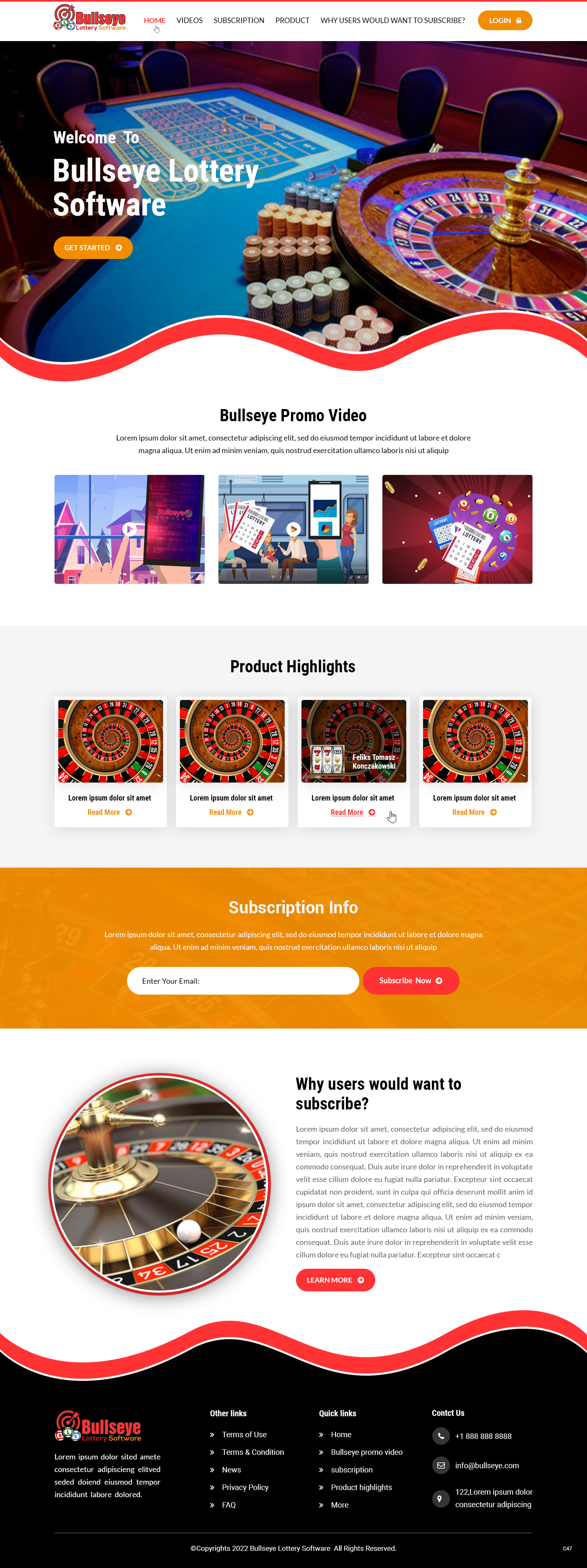 Design de Page d'Accueil par pb pour Bullseye Lottery | Design #28994166