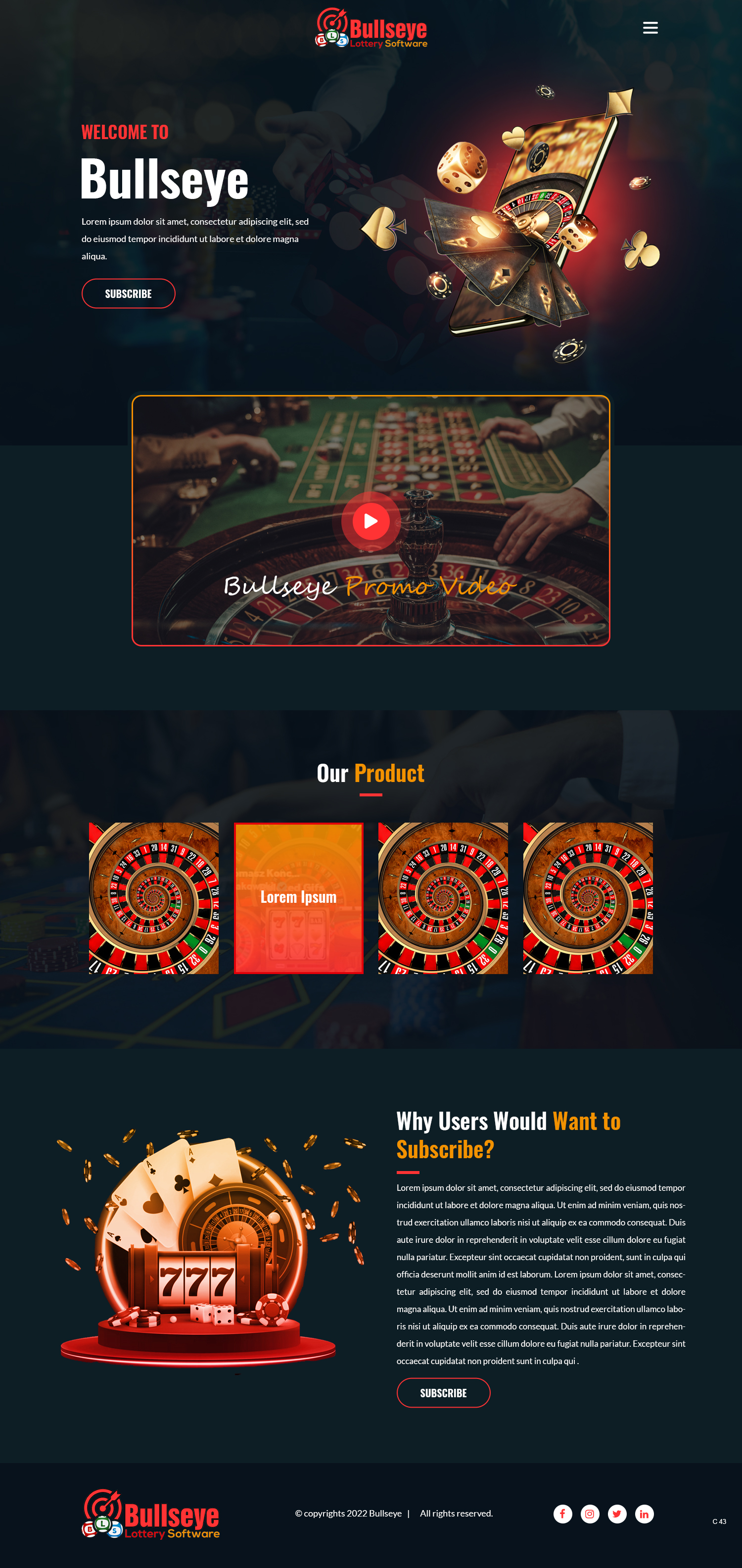 Design de Page d'Accueil par pb pour Bullseye Lottery | Design #28994169