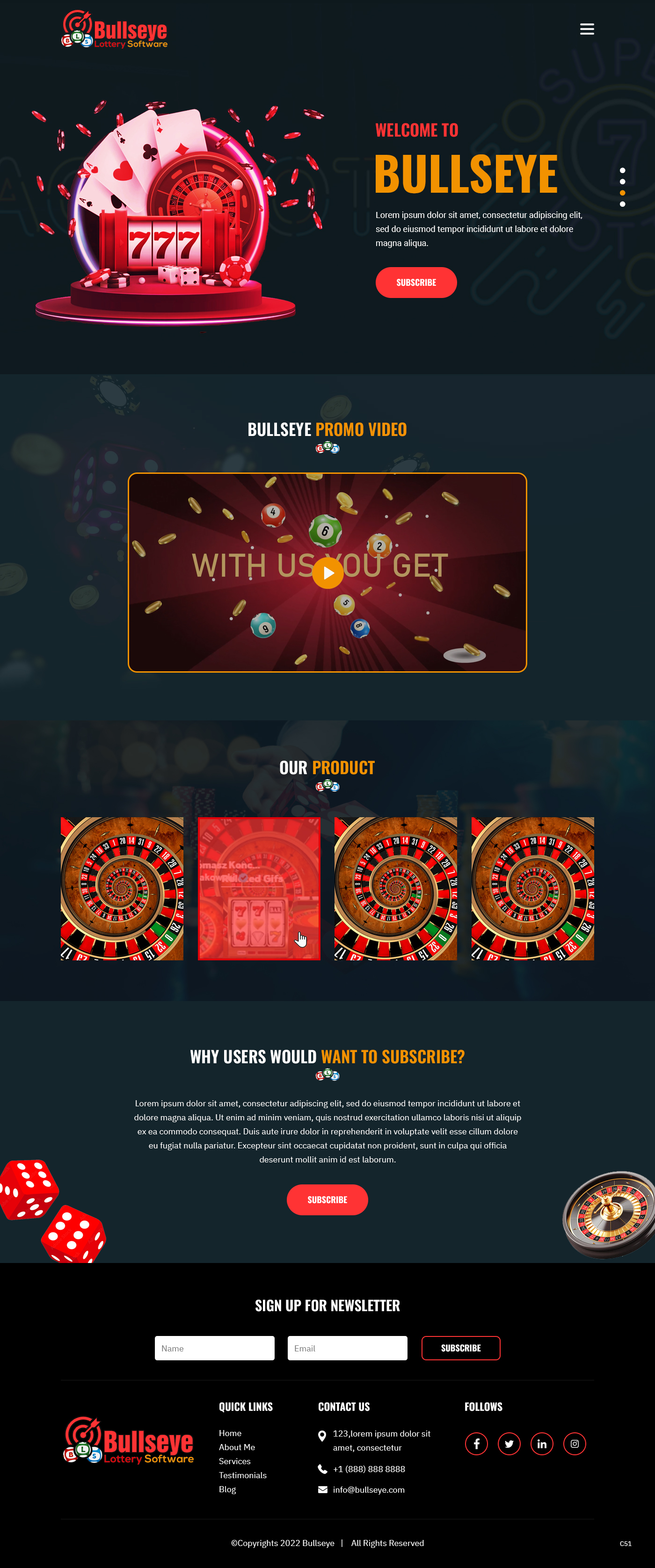 Landing Page Design by pb for Bullseye Lottery | Design #28994170