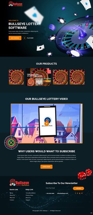 Landing Page Design by pb for Bullseye Lottery | Design: #28994172