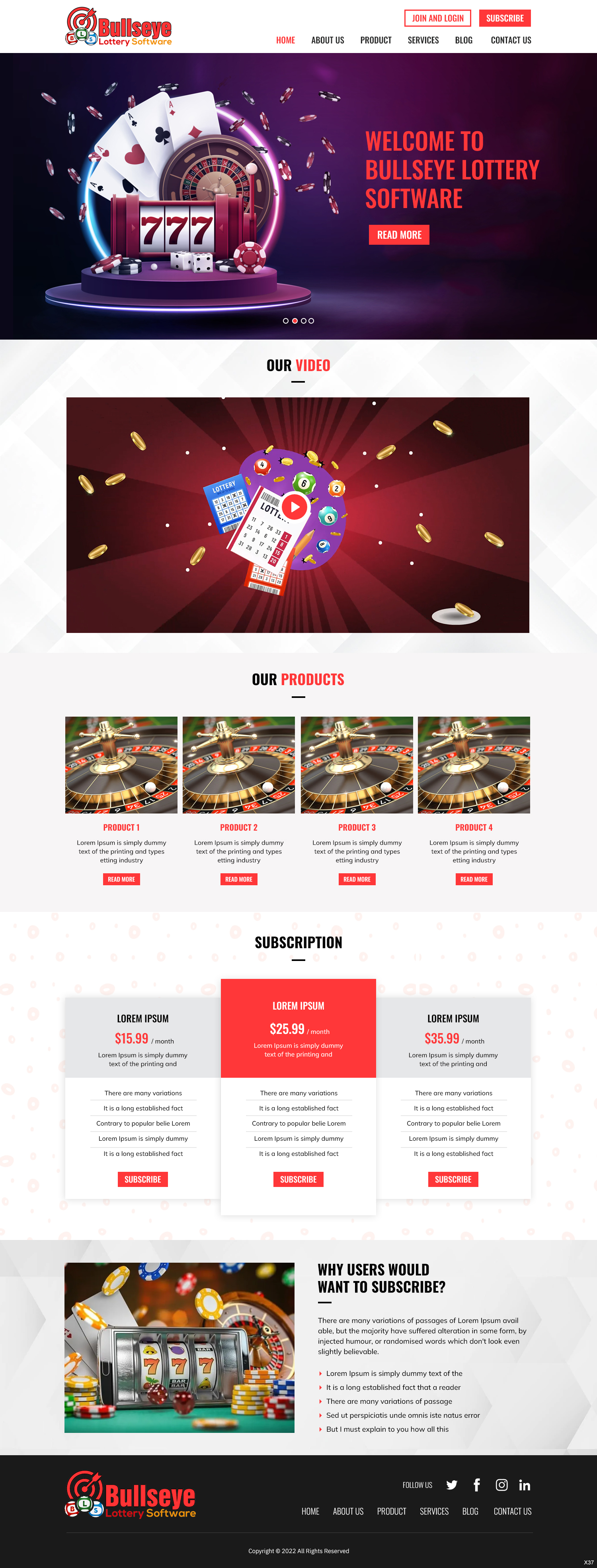 Landing Page-Design von pb für Bullseye Lottery | Design #28994173