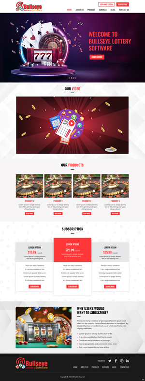 Landing Page Design by pb for Bullseye Lottery | Design: #28994173