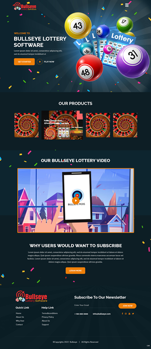 Landing Page Design by pb for Bullseye Lottery | Design: #29003361