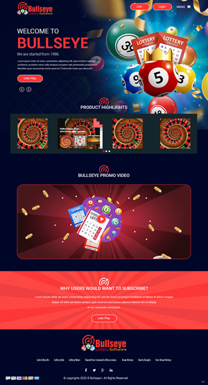 Landing Page Design by pb for Bullseye Lottery | Design: #29003362