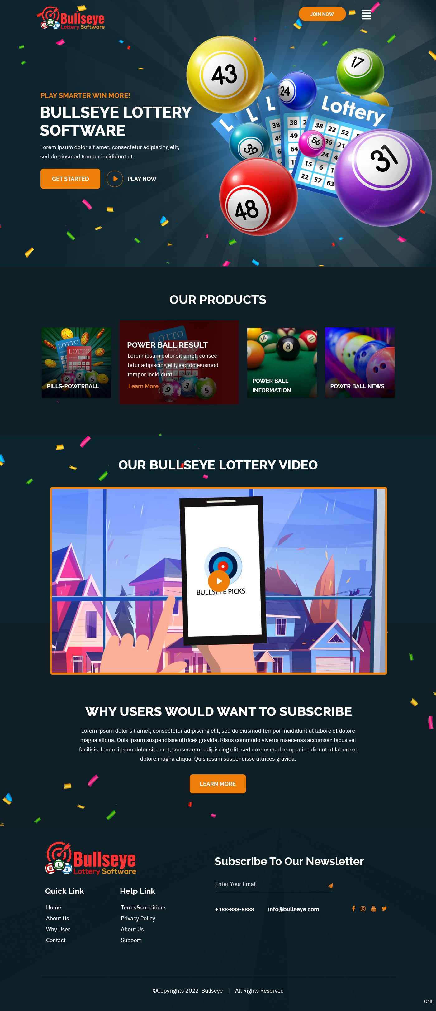 Landing Page Design by pb for Bullseye Lottery | Design: #29052261