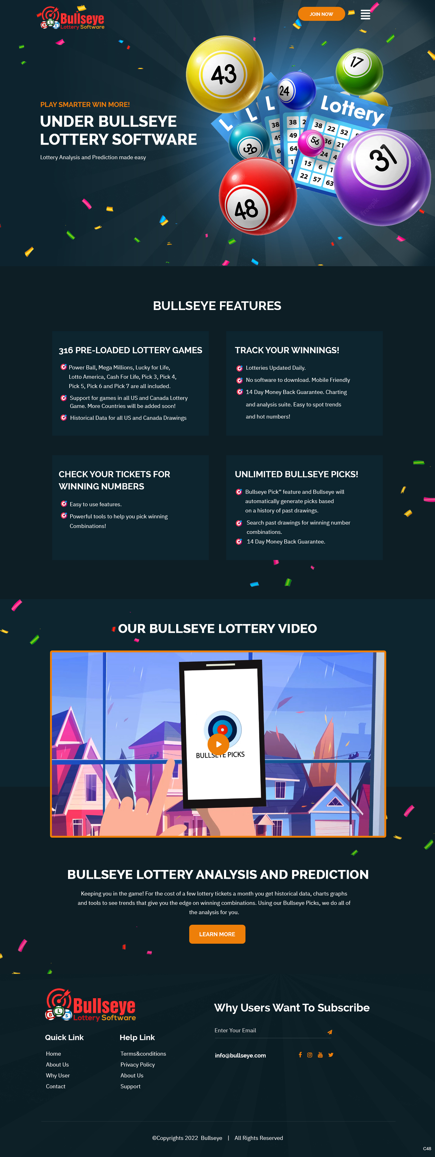 Design de Page d'Accueil par pb pour Bullseye Lottery | Design #29077838