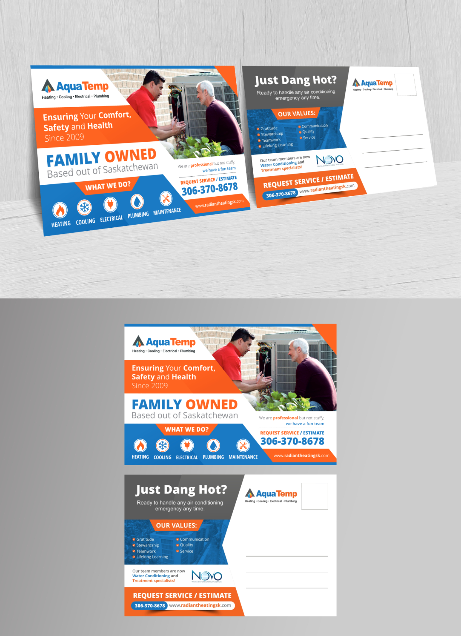 Postcard Design by KreativeMadz for AquaTemp | Design #29007711