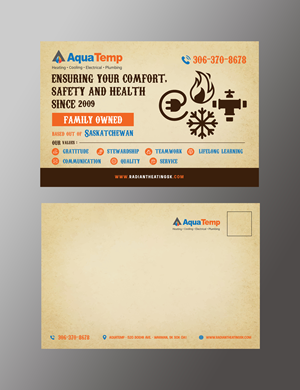 Postcard Design by KreativeMadz for AquaTemp | Design: #29014017