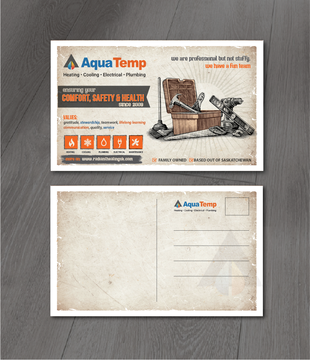 Postcard Design by alex989 for AquaTemp | Design #29015810