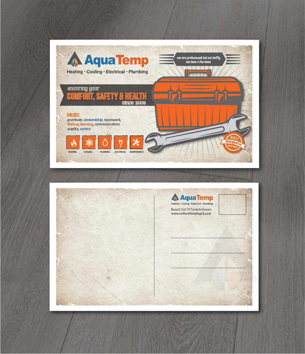 Postcard Design by alex989 for AquaTemp | Design #29018995
