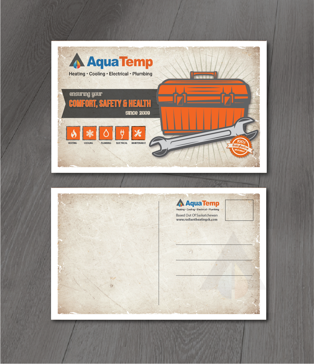 Postcard Design by alex989 for AquaTemp | Design #29021479