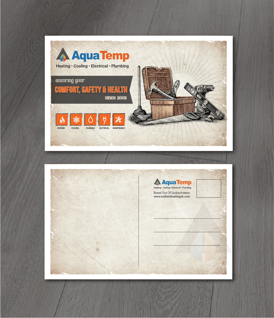 Postcard Design by alex989 for AquaTemp | Design #29021480