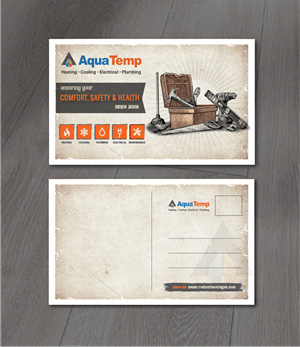 Postcard Design by alex989 for AquaTemp | Design: #29054882