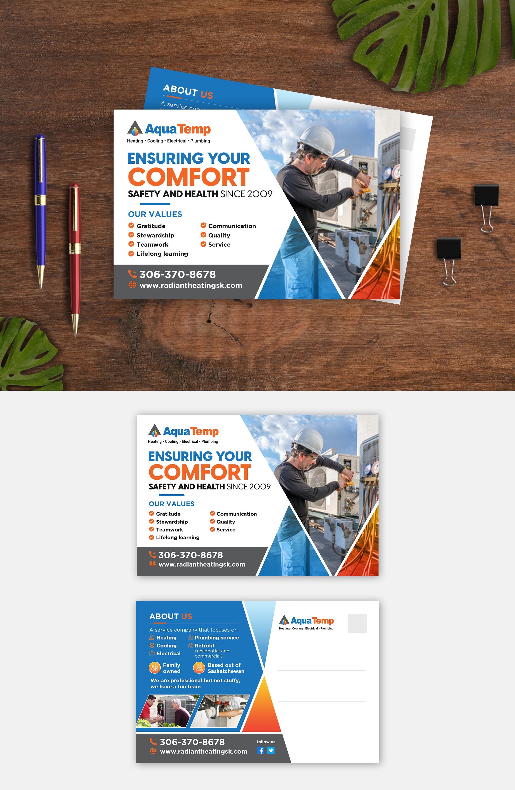 Postcard Design by debdesign for AquaTemp | Design #29008167