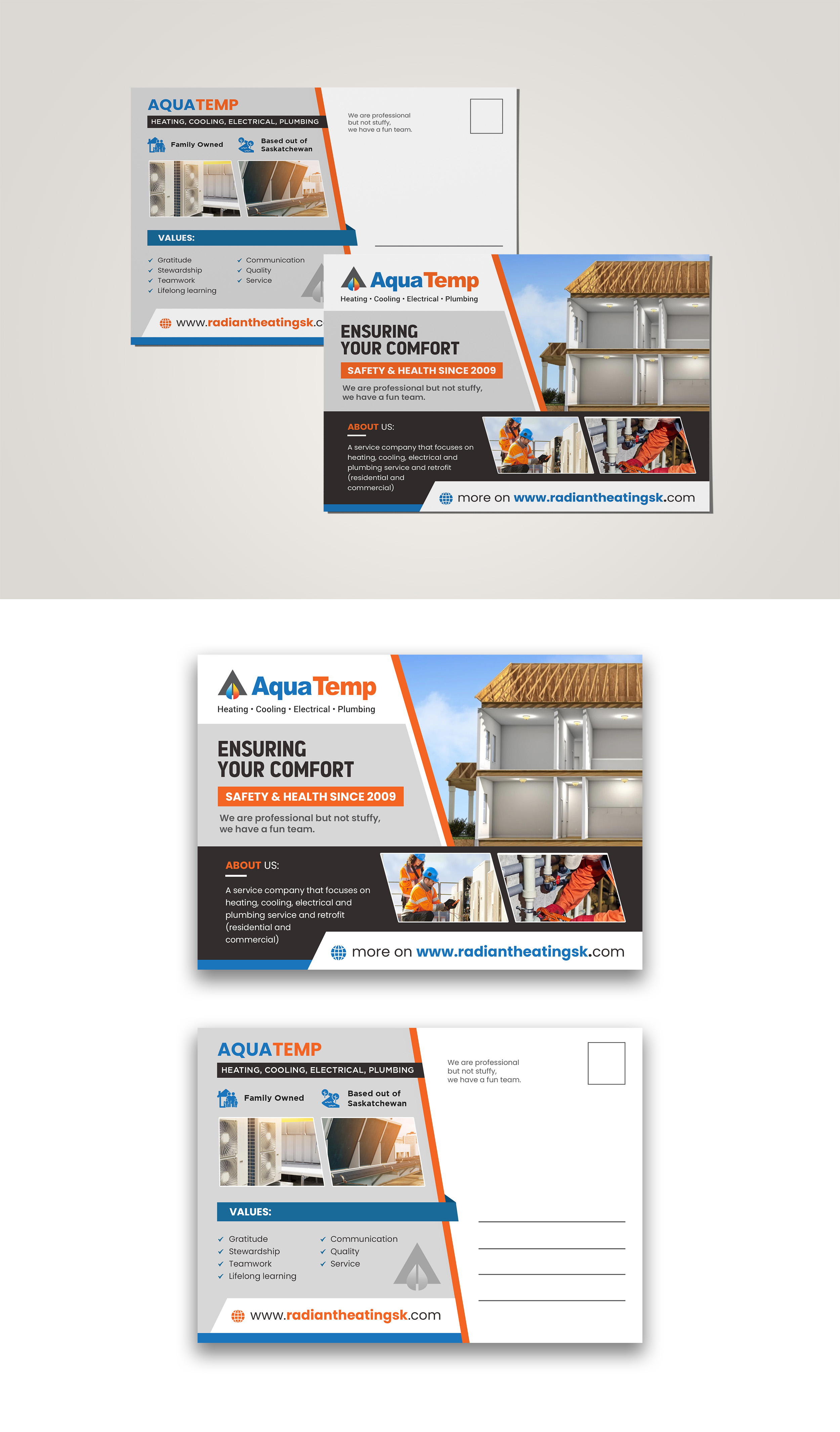 Postcard Design by debdesign for AquaTemp | Design #29008189