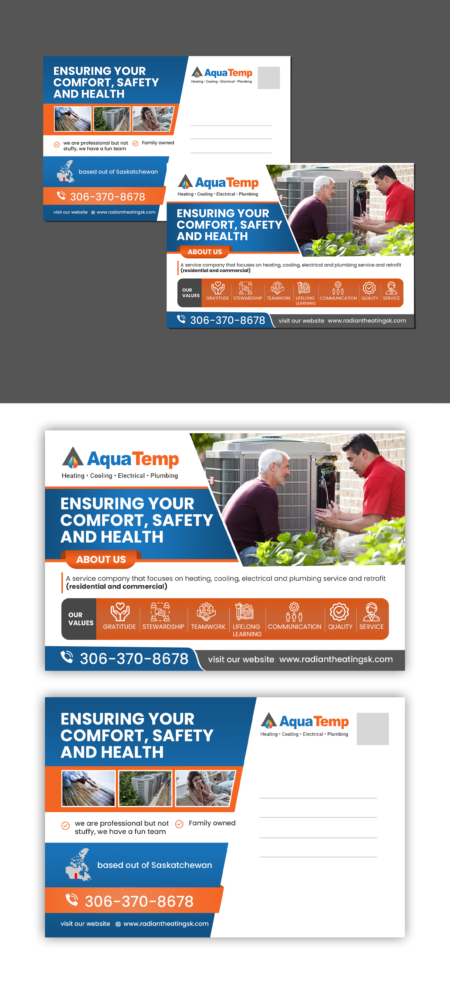 Postcard Design by debdesign for AquaTemp | Design #29008609