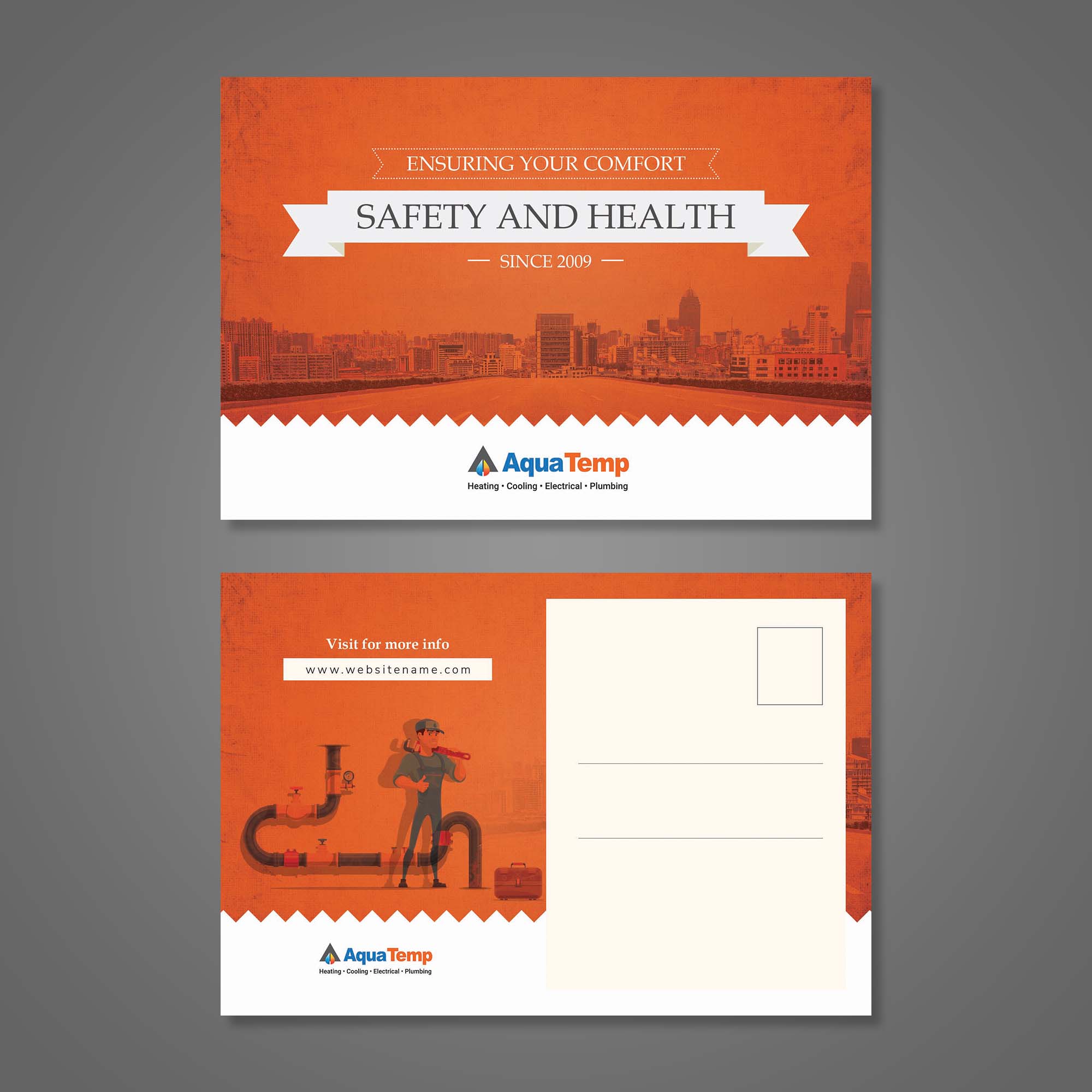 Postcard Design by aspiremedia for AquaTemp | Design #29040027