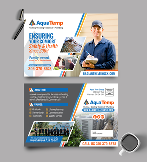 Postcard Design by chandrayaan.creative for AquaTemp | Design: #29007167
