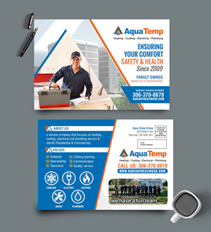 Postcard Design by chandrayaan.creative for AquaTemp | Design: #29008075